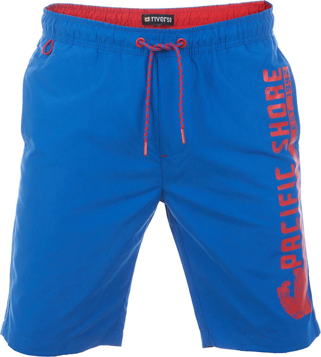 riverso Heren Short RIVJannik bequem Blauw 5XL Volwassenen Sportieve Zwembroek met Print