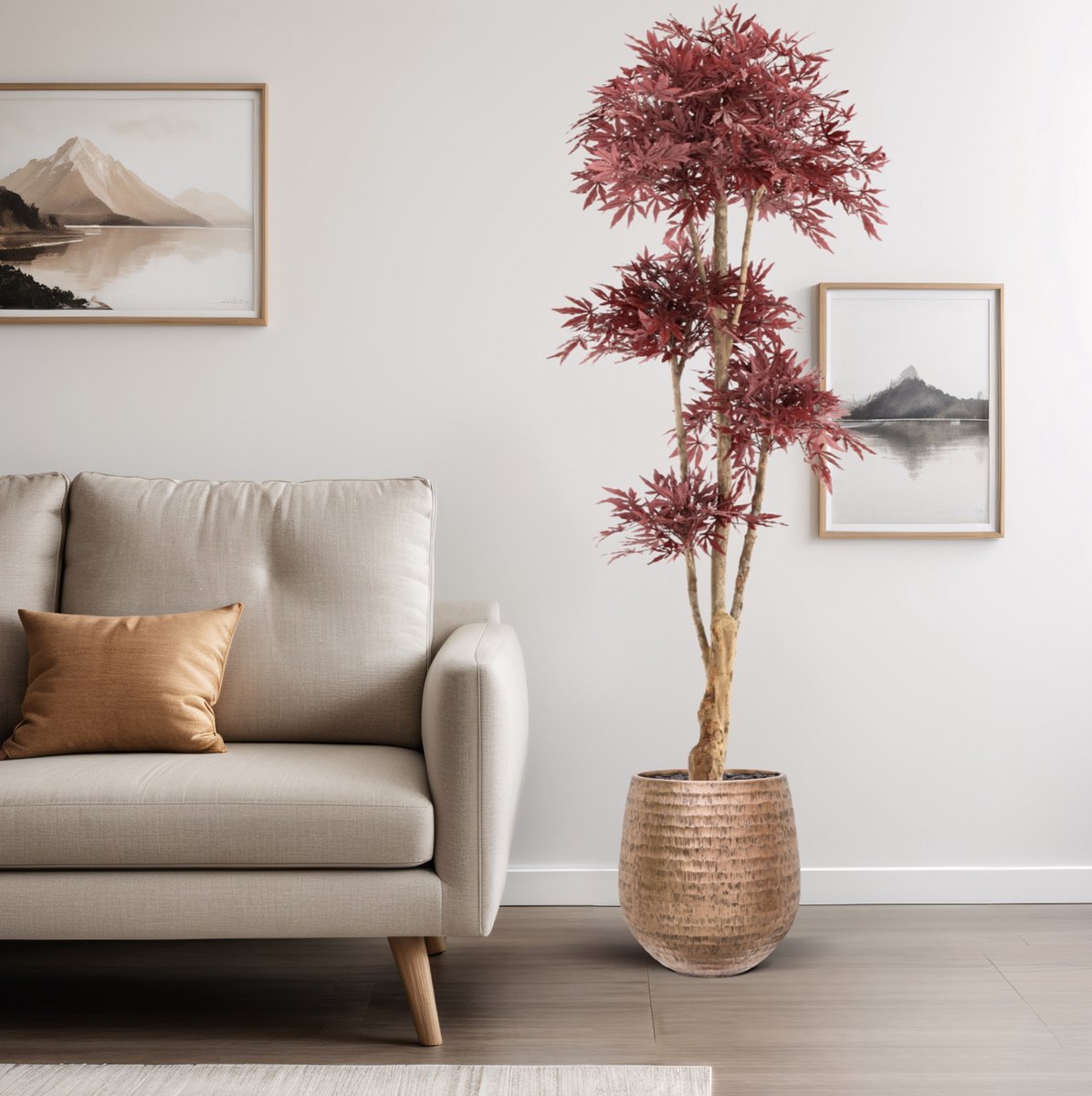 maxifleur Kunstplanten Japanse Acer Kunstbonsai Deluxe 210cm Burgundy Rood
