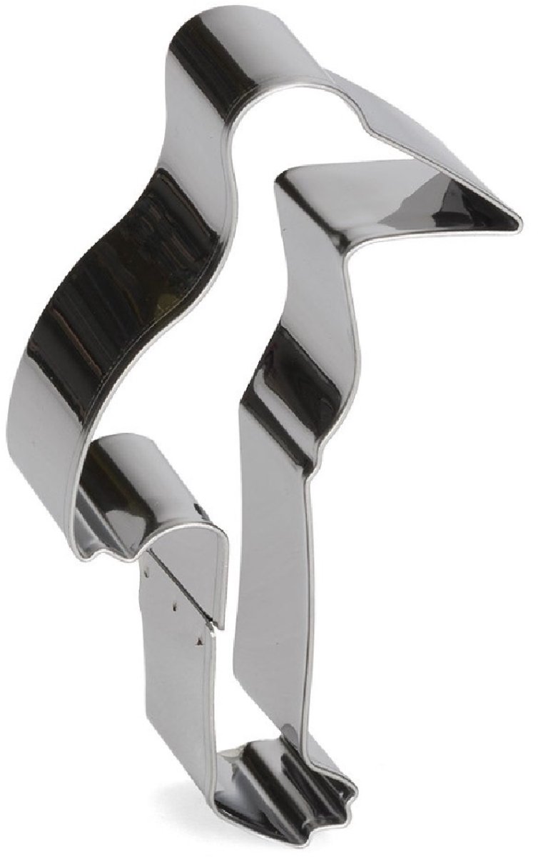 uitsteekvorm Ooievaar 9 cm RVS zilver