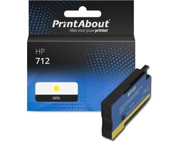 PrintAbout huismerk Inktcartridge 712 (3ED69A) Geel geschikt voor HP