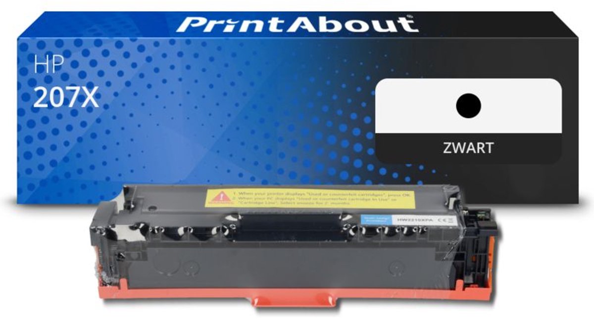PrintAbout huismerk Toner 207X (W2210X) Zwart Hoge capaciteit geschikt voor HP