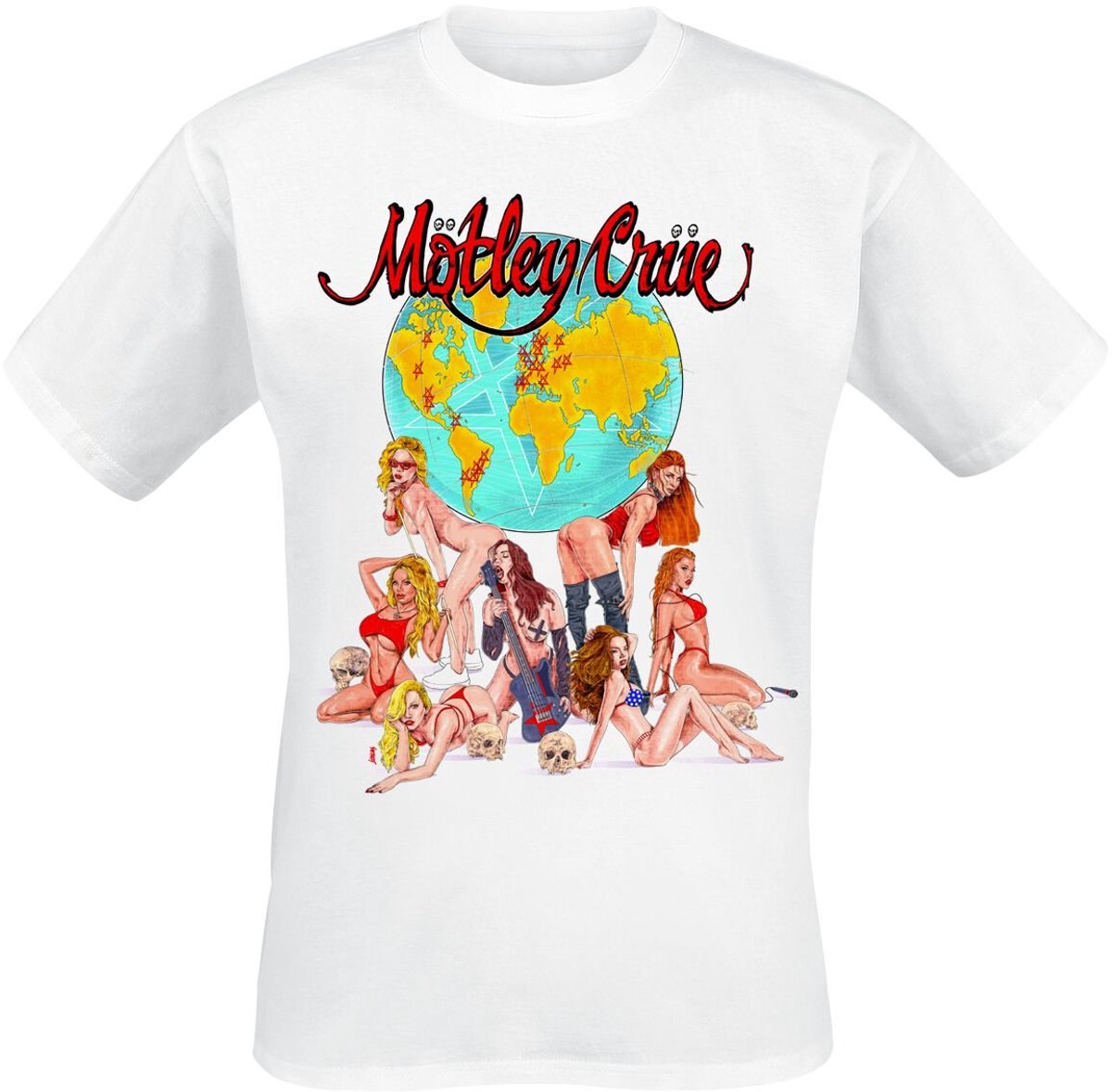 Motley Crue Europe Heren T-shirt - wit - 3XL
