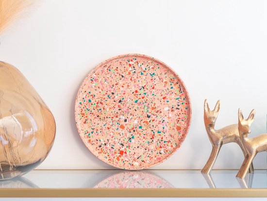 Handgemaakt Terrazzo Dienblad - Ronde Schotel