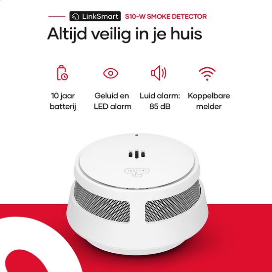 Smartwares Optische Rookmelder RM174RF Draadloos Koppelbaar
