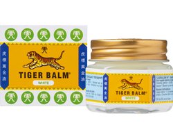 Tiger Balm Wit - Tijgerbalsem - Om vrijer te ademen - Verzachtende invloed op voorhoofd en slapen - Spierbalsem - 19 gram