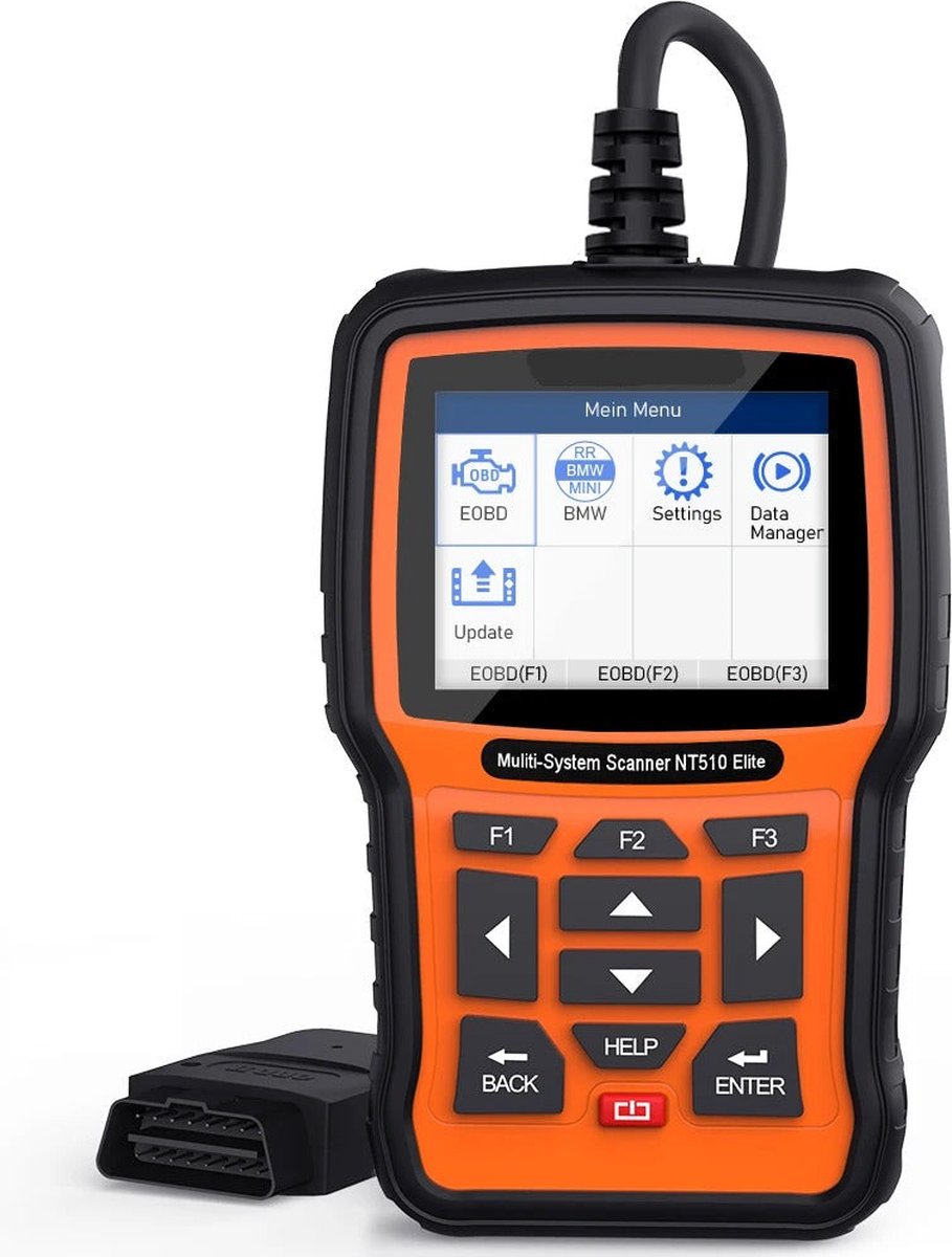 OBD2-Scanner - Diagnosecomputer - Slimme Diagnosetool - Foutverwijdering - Batterijtest - Codelezer - Autodiagnose - Werkzeuge batterijtest - Motorstart - Autodiagnose - Zwart