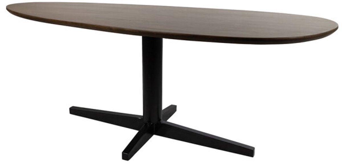 Eettafel Taurus organisch zwarte poot Mangohout 190x90 cm - walnoot