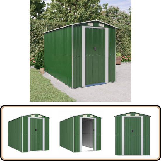vidaXL Tuinschuur 192x274x223 cm gegalvaniseerd staal - Tuinhuizen