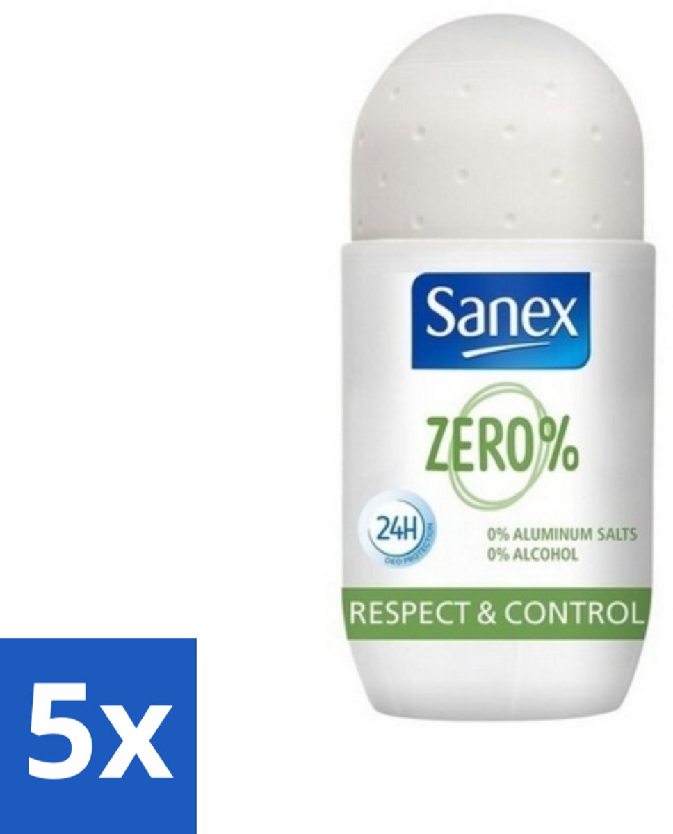 Sanex Deodorant Roller Zero% Normal Skin 50 ml - Bulkverpakking - 5 stuks