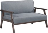 Bol.com 2-zitsbank Kinda 121x69x75 cm houtkleurig en grijs [en.casa] aanbieding
