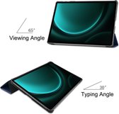 Tri-Fold Book Case met Wake/Sleep - Geschikt voor Samsung Galaxy Tab S9 FE Plus Hoesje - Blauw