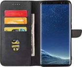 Smartphonica Samsung Galaxy S8 kunstleren hoesje met lipje en pashouders - Zwart / Kunstleer / Book Case geschikt voor Samsung Galaxy S8