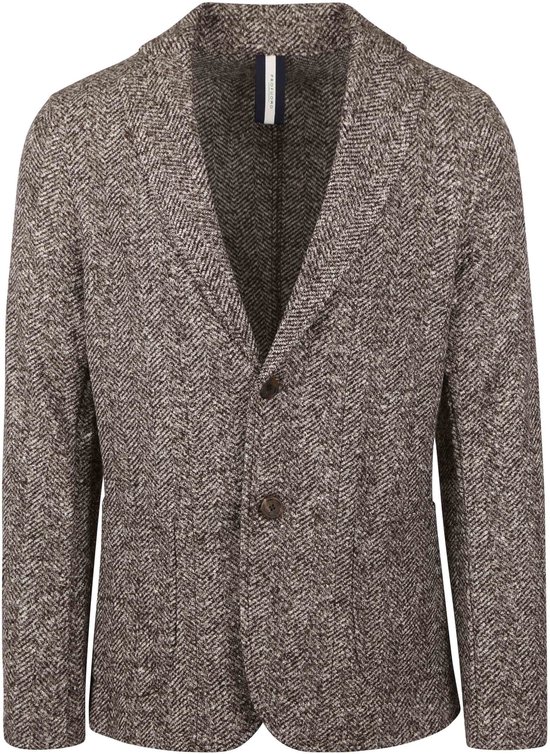 Profuomo - Blazer Wool Brown Melange - Homme - Taille 54 - Coupe Slim