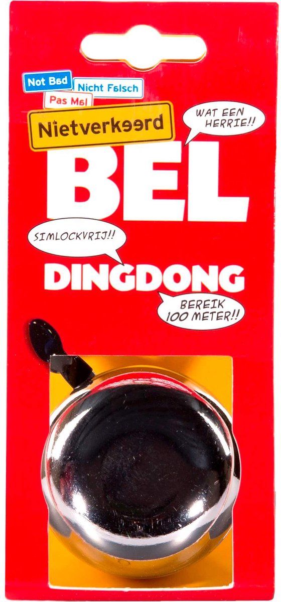 Fietsbel Ding-Dong NietVerkeerd ø60mm - zwart van Merkloos — afbeelding 2