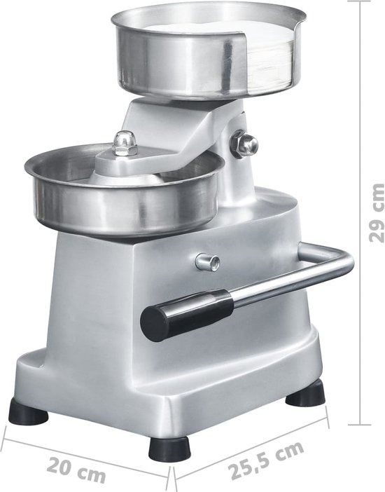 Presse à hamburger avec 500 lames de séparation 13 cm aluminium