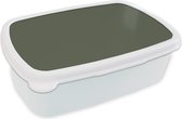 Broodtrommel Wit - Lunchbox - Brooddoos - Groen - Effen kleur - Olijfgroen - 18x12x6 cm - Volwassenen