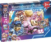Bol.com Ravensburger puzzel Paw Patrol: The Mighty Movie - Legpuzzel - 2x12 stukjes aanbieding