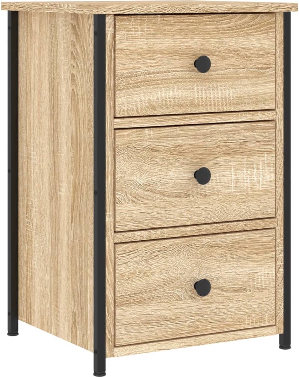 Nachtkastjes 2 st 40x36x60 cm bewerkt hout sonoma eikenkleurig kopen