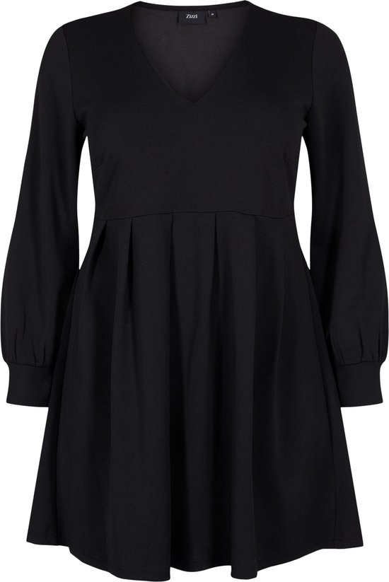 ZIZZI VLESLIE, L/S, ABK DRESS Dames Jurk - Black - Maat S (42-44)