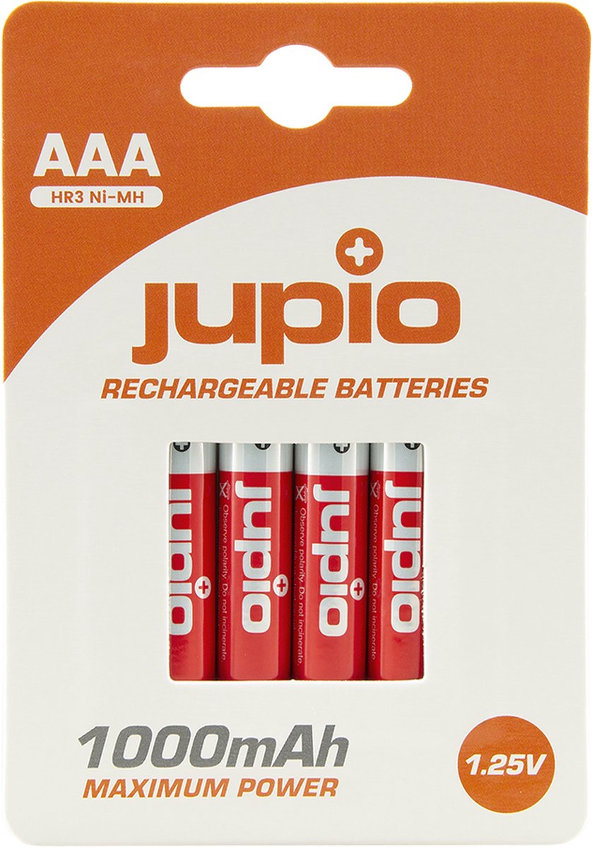 Jupio Rechargeable Batteries AAA 1000 mAh 4 pcs VPE-10 - Batterijen Oplaadbaar