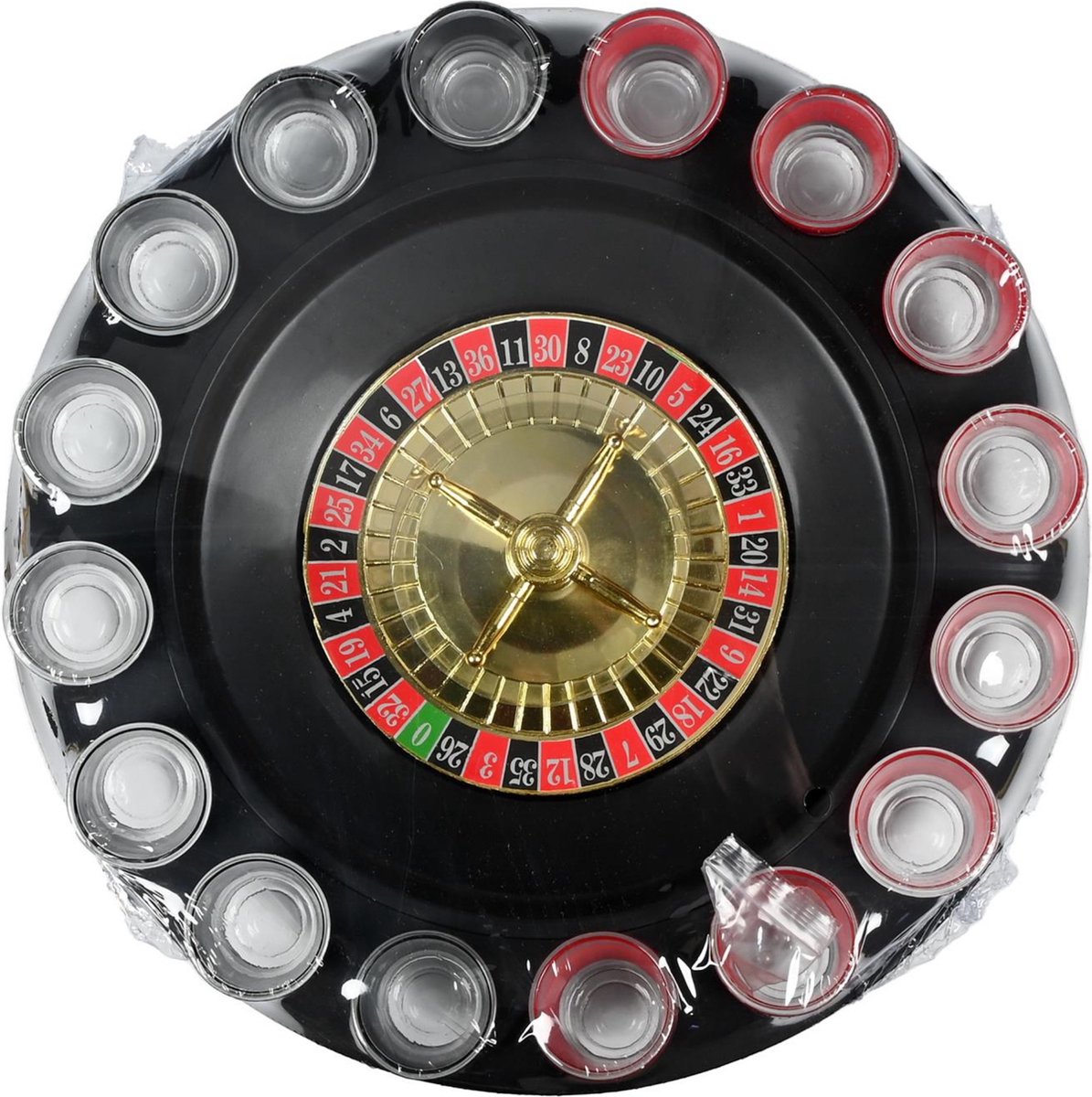 Roulette drankspel - Met 16 glazen en draaibaar wiel voor shots van Benson — cadeau in Partyspellen - foto 8