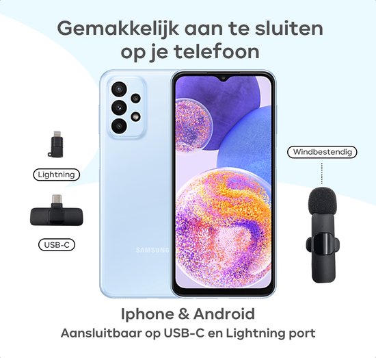 BZXZB Lavalier Microfoon voor iPhone Android-camera, microfoon, mobiele