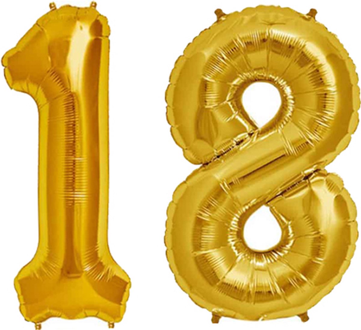 Folieballon Cijfer 18 Goud - 86 cm