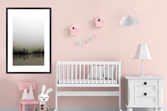 Brouillard - Water - Arbres - Nature - Photo sous cadre - 80x120 cm - Décoration murale - Décoration murale