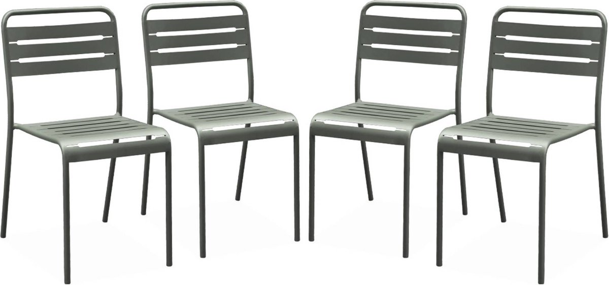 sweeek - Set van 4 tuinstoelen metaal - amélia