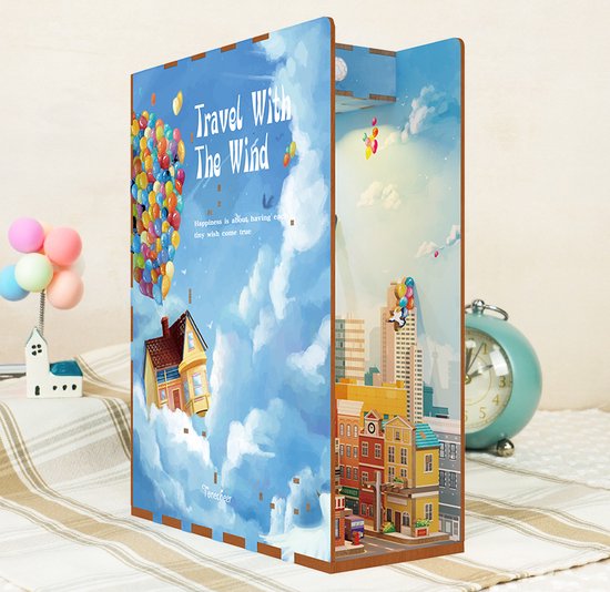 Tonecheer Book Nook : Voyagez avec le vent | Casse-tête 3D en bois | Éclairé | Capteur | Maison miniature DIY | TQ126