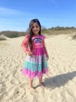 Prinsessenjurk meisje - Het Betere Merk - Verkleedkleren meisje - Jurk Pailletten - Verjaardag meisje - Feestjurk meisje - maat 104/110 - voor in je kledingkast - Roze jurk