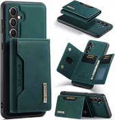 CaseMe - Telefoonhoesje geschikt voor Samsung Galaxy S23 FE - Back Cover - Met Magnetische Pasjeshouder - Donker Groen