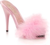 EU 38 = US 8 | POISE-501F | 5 Heel, 3/8 PF Marabou Slide Sandal