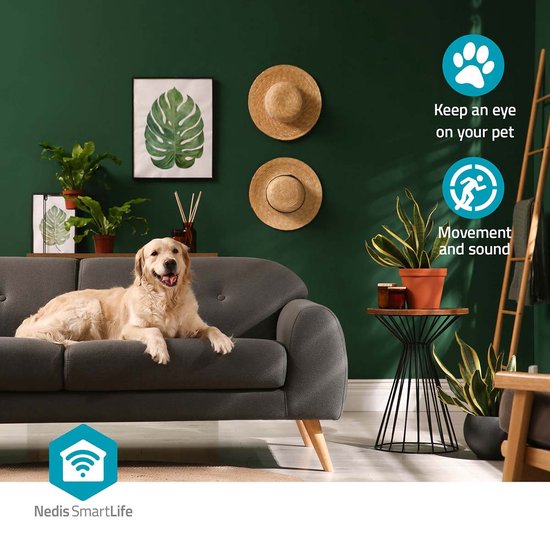 Nedis SmartLife Camera voor Binnen - Wi-Fi - Full HD 1080p - Pan tilt - Cloud Opslag (optioneel) / microSD (niet inbegrepen) / Onvif - Met bewegingssensor - Nachtzicht - Zwart van Nedis — afbeelding 5
