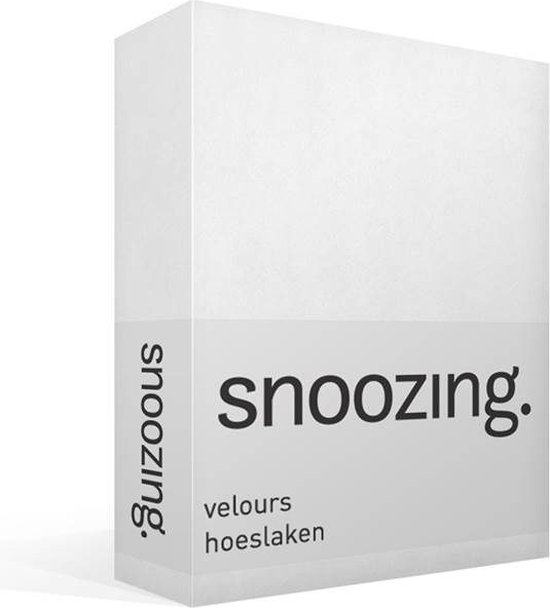 Snoozing velours hoeslaken - Tweepersoons - Wit