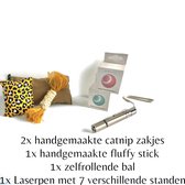 Kattenspeelgoed SET - Catnip Knuffelzakjes - Fluffy Sticks - Zelf Rollende Kattenbal - Laserpen