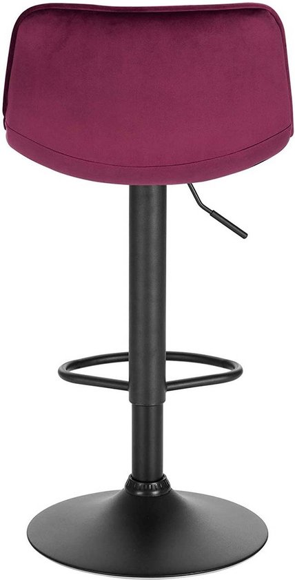 Tabourets de bar Jerino - Avec dossier - Rouge - Set de 2 - Cuisine - Chaises de bar ergonomiques - Réglable en hauteur - Hauteur d'assise 60-82cm