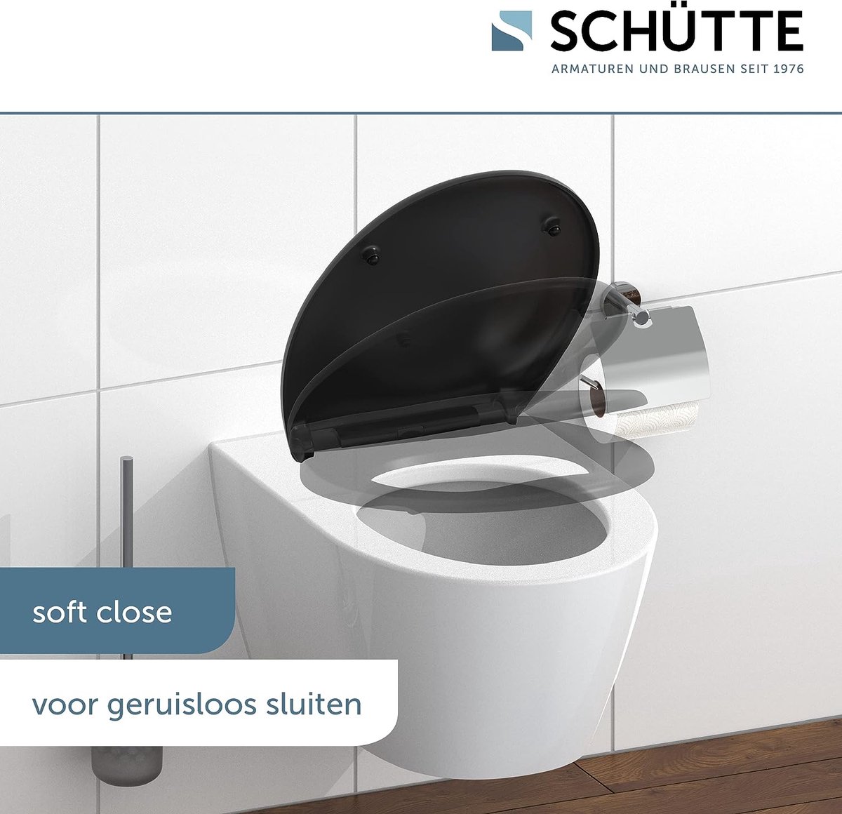 Schutte Duroplast WC-bril met LED-nachtverlichting | soft-close en afklikbaar | wit 82950