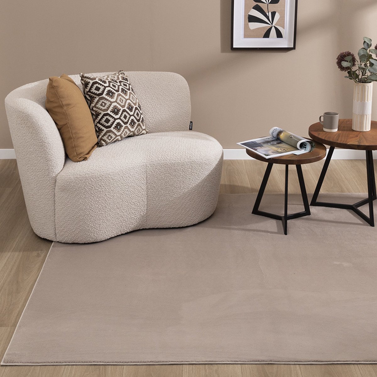 NATURL. Zacht laagpolig vloerkleed - Cozy Taupe - 120x170cm
