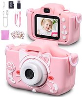 Digitale Kindercamera - Kinderfototoestel - Kindercamera Digitaal - met 32GB micro SD kaart - Roze