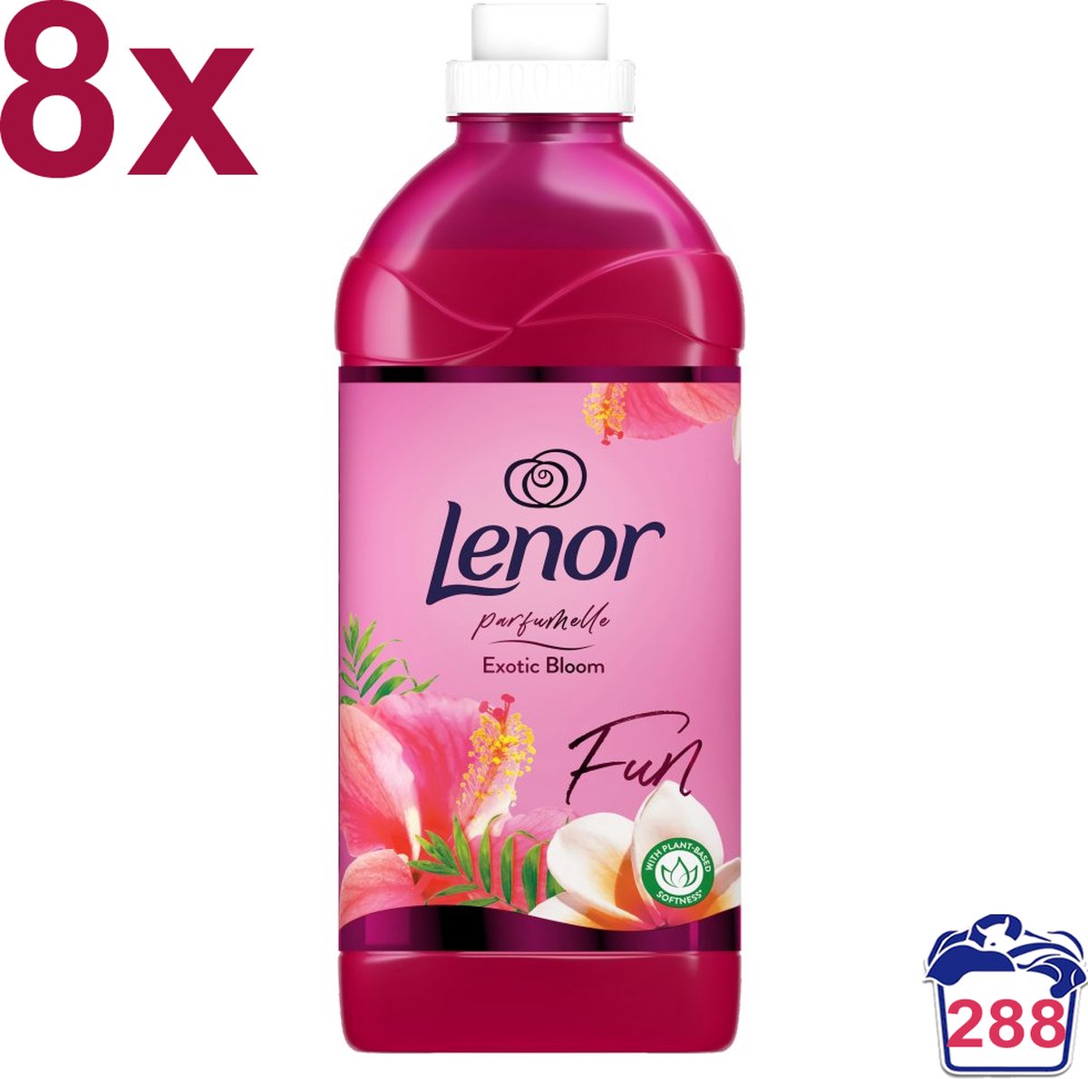 Goedkoopste Lenor - Parfumelle Exotic Bloom - Fun - Wasverzachter - 8640ml - 288 Wasbeurten - Voordeelverpakking