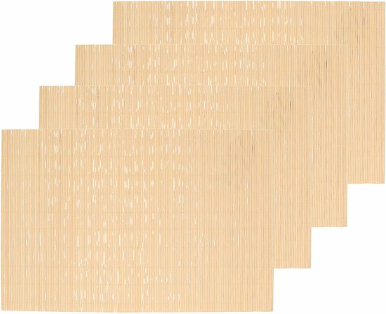 Set van 12x stuks placemats naturel bamboe 45 x 30 cm - Tafel onderleggers