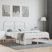 The Living Store Klassiek Bedframe - Robuust Metaal - Extra Opbergruimte - Comfortabele Ondersteuning - Wit - 196 x 125 x 100 cm