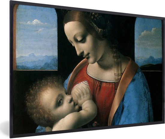 Fotolijst incl. Poster - The virgin Mary - Leonardo da Vinci - 120x80 cm - Posterlijst