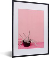 Fotolijst incl. Poster - Zomer - Roze - Planten - 30x40 cm - Posterlijst