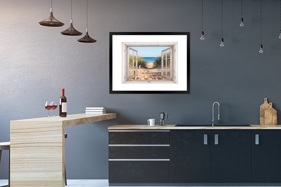 Affiche avec cadre Transparent - Plage - Mer - 80x60 cm