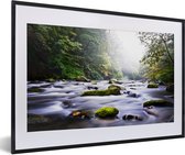 Photo encadrée - Cloudy stream through the German National Park Harz photo frame black with white mount 60x40 cm - Poster in frame (Décoration murale salon / chambre)