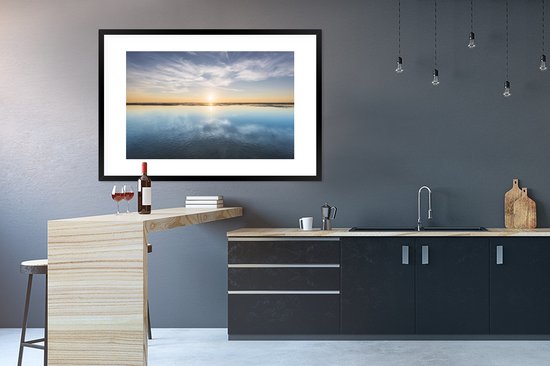 Cadre photo avec affiche - Mer - Nuages - Soleil - 120x80 cm - Cadre pour affiche