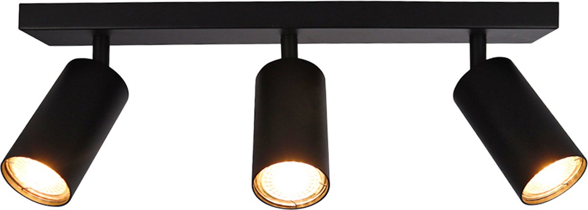 Plafondspot Plek GU10 zwart/hout 2-lamps