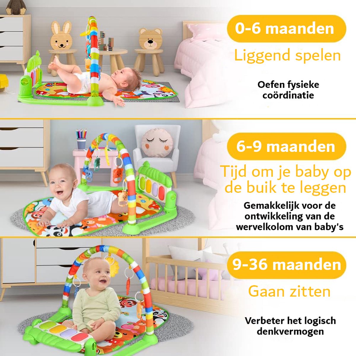 Tapis de jeu Bébé avec Musique, Siècle des Lumières et jouets d'activité  amovibles 